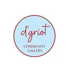 d'griot Community Gallery logo in a circular red and blue mark